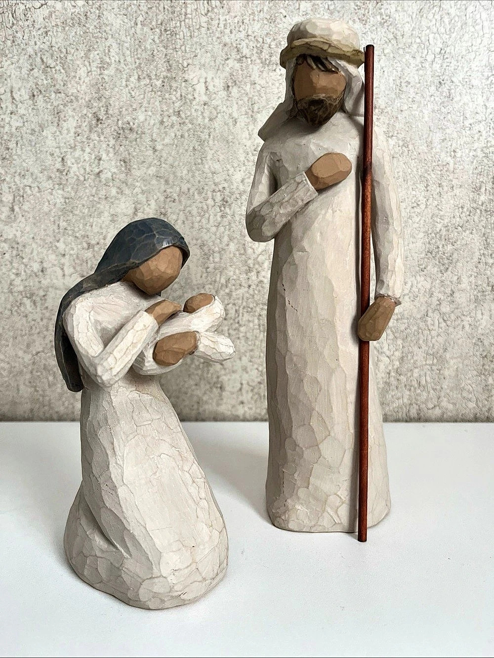 Willow Tree Nativity Demdaco Joseph Mary Baby Jesus 1999 Christmas 2 Pc Figurine
